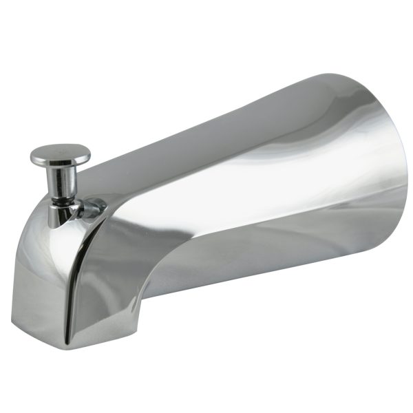 In Slip Connection Adjustable Tub Spout With Diverter In Chrome Danco