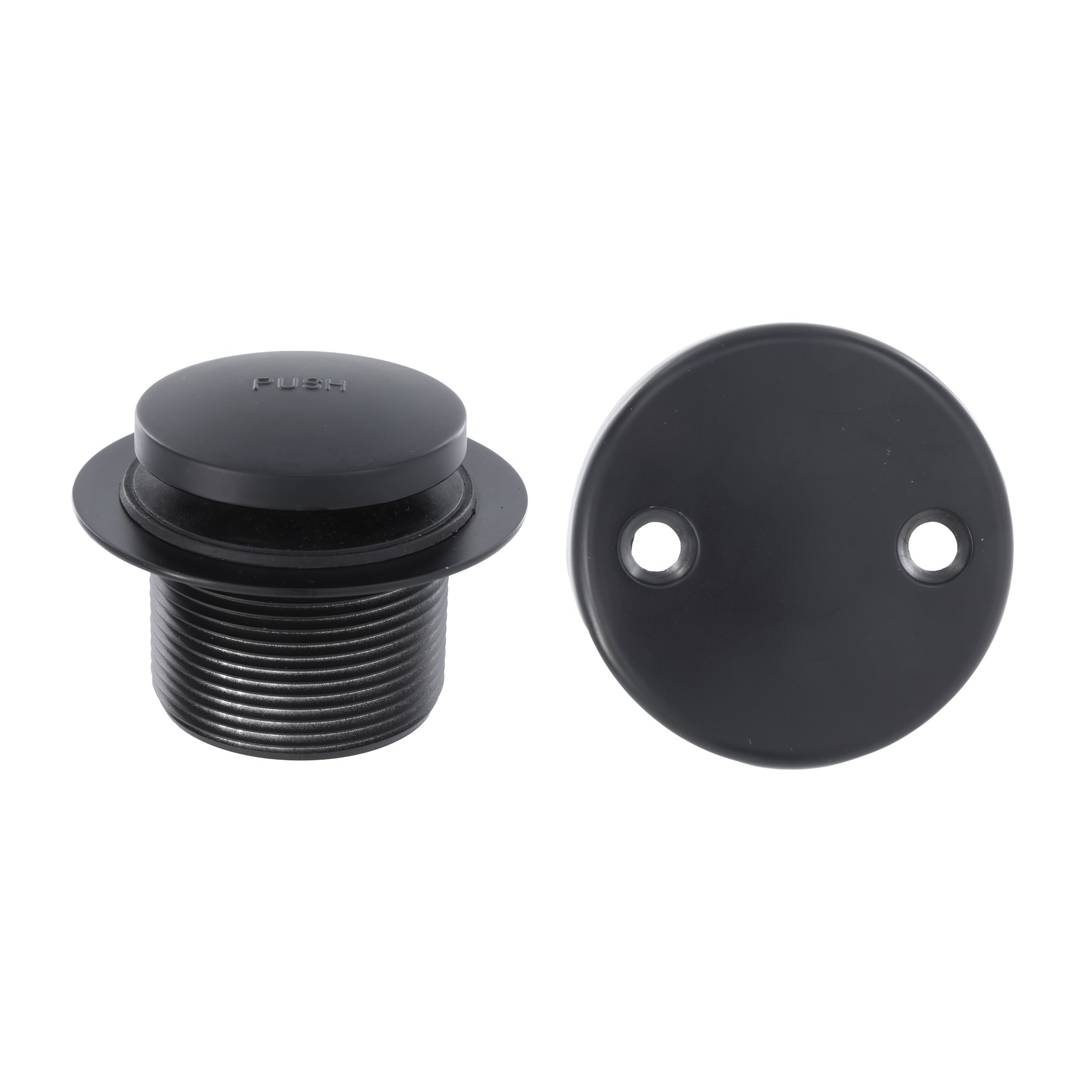 Touch Toe Tub Drain Kit With Matte Black Trim Danco