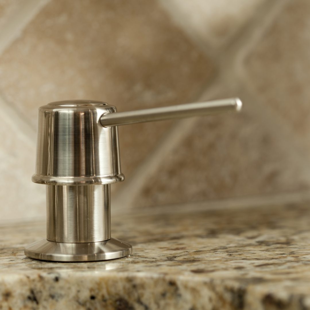 Universal Soap Dispenser with Straight Nozzle in Brushed Nickel - Danco