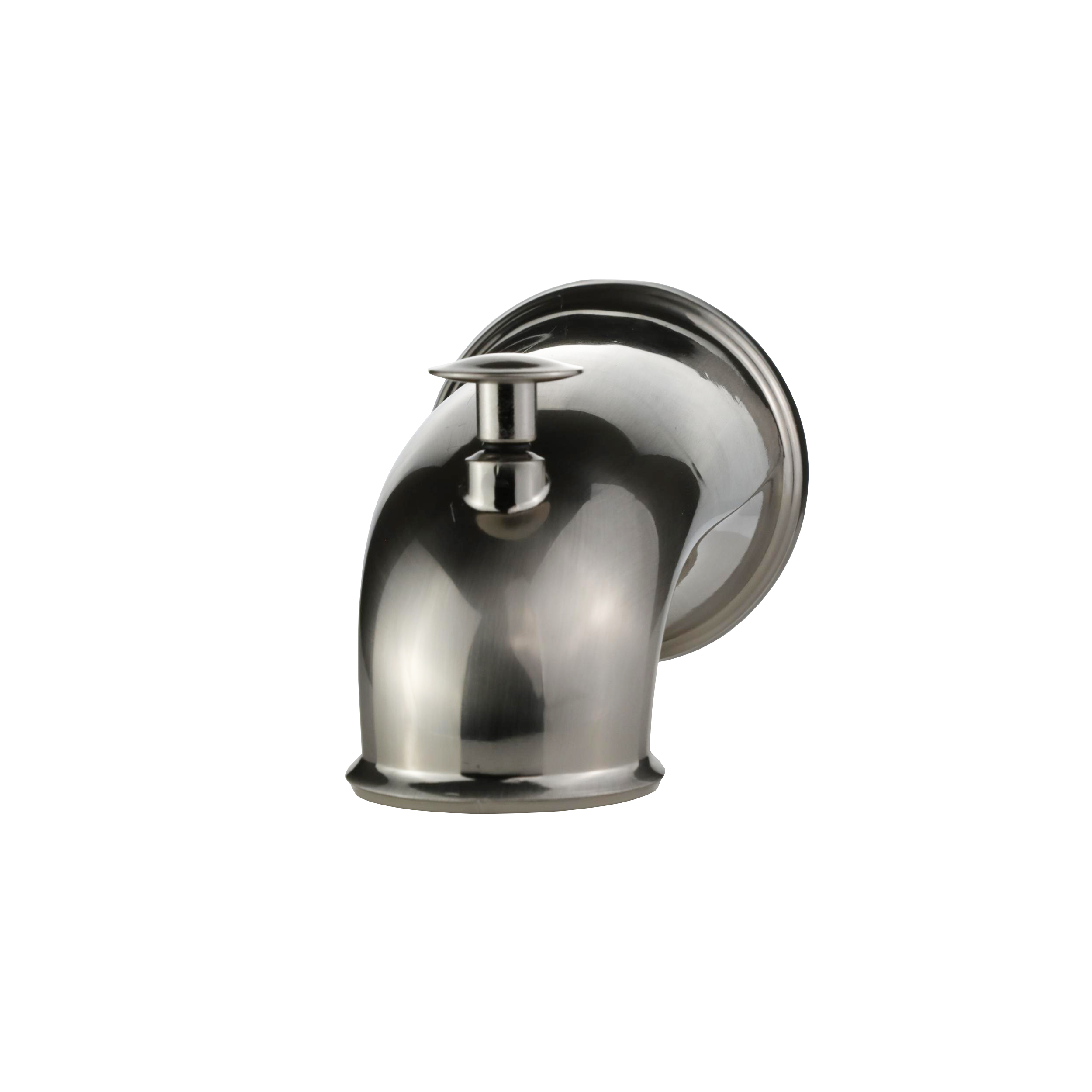 6 in. Decorative Tub Spout with Pull Up Diverter in Brushed Nickel