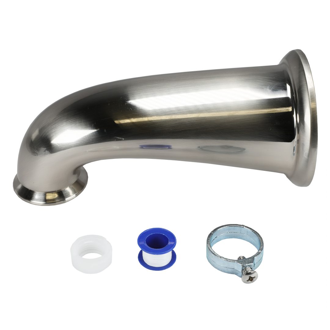 8 in. Decorative Tub Spout with Pull Down Diverter in Brushed Nickel