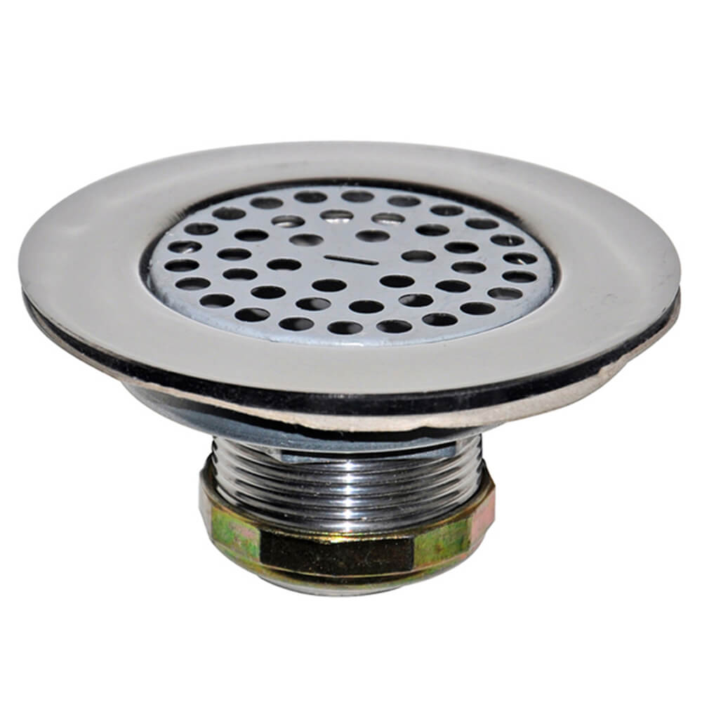 4 1/2 Mobile Home Flat Top Shower Drain Strainer in Chrome - Danco