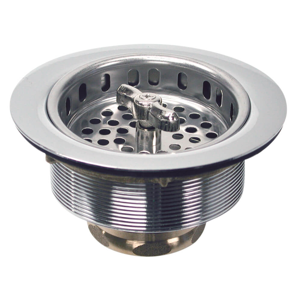 3-1/2 in. Twist Tight Kitchen Sink Strainer Assembly in Stainless
