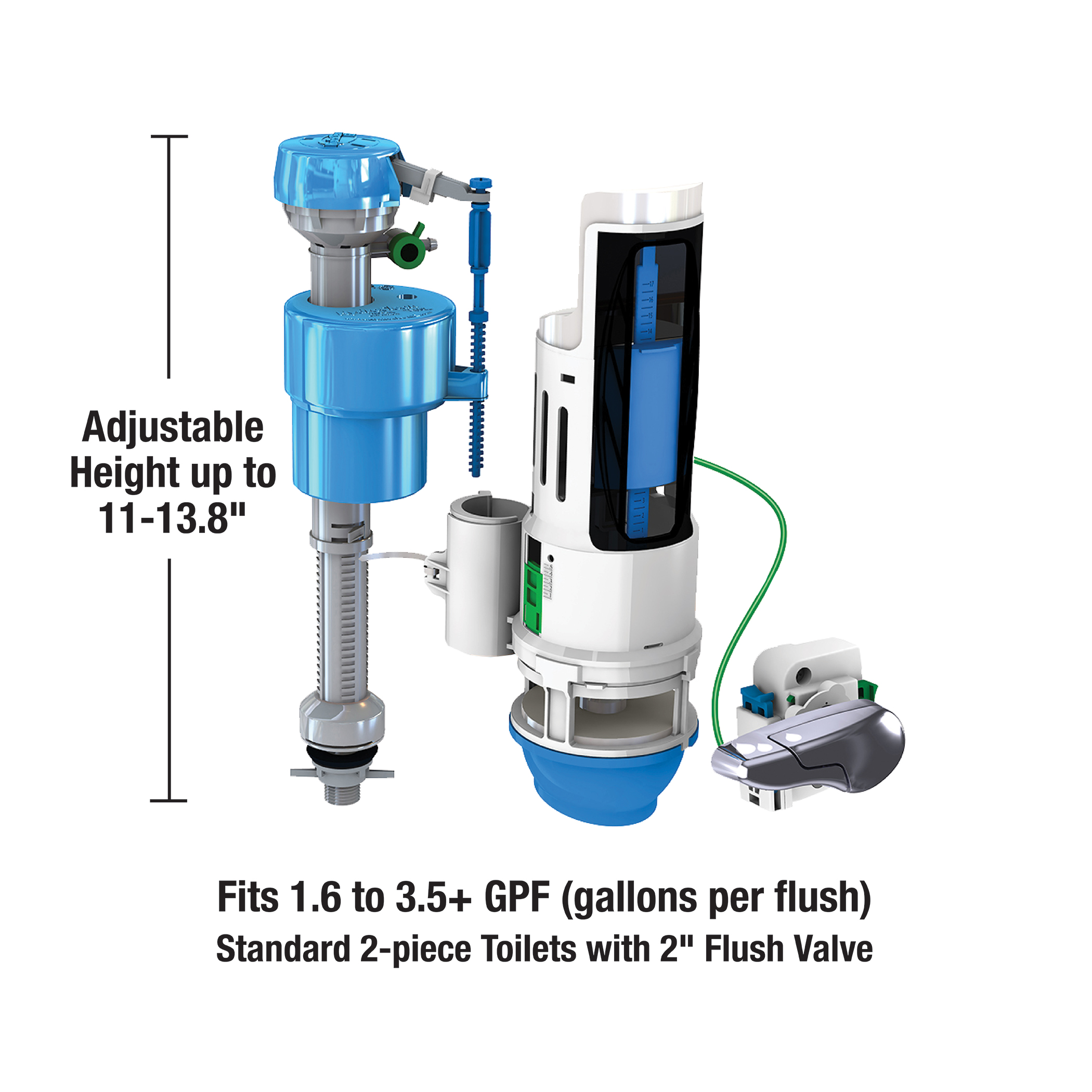HYR451T Water-Saving Toilet Total Repair Kit with Dual Flush Valve - Danco