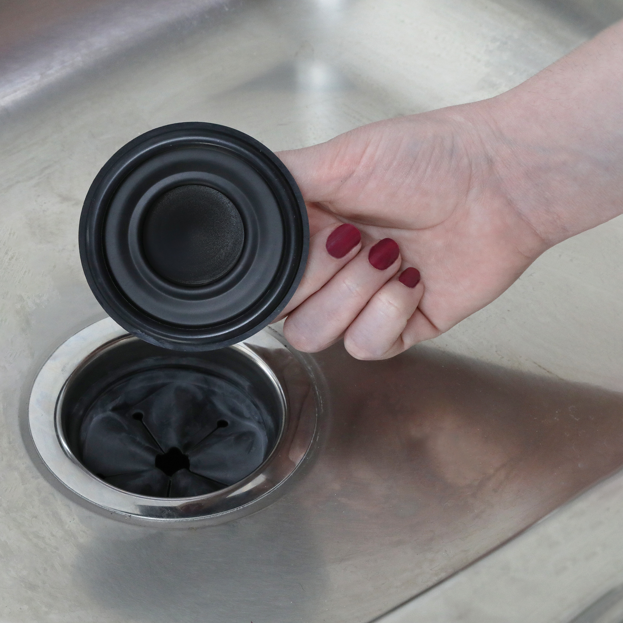 Kitchen Garbage Disposal Drain Stopper in Matte Black - Danco