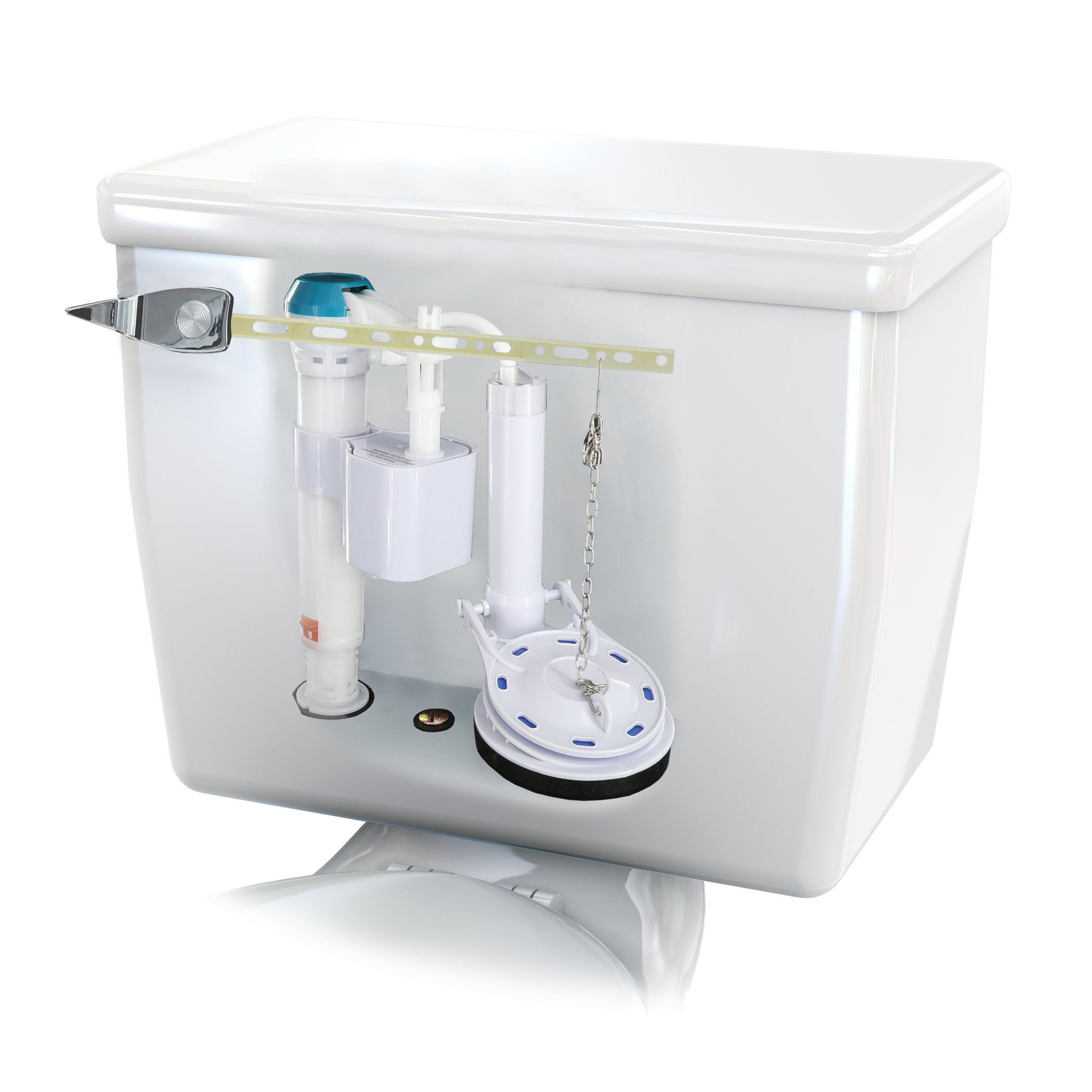1 Set Toilet Fill Parts Water Tank Drain Flush Valve Button Repair-Kit  Fitttings